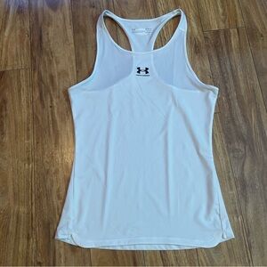Under Armour Racerback White Tank Women Size M Exercise Athletic Workout Running